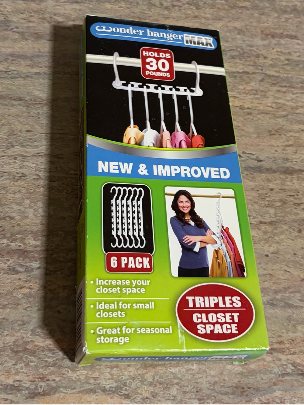 As Seen on Tv Max 6-Pack Space-Saving Closet Hangers — White